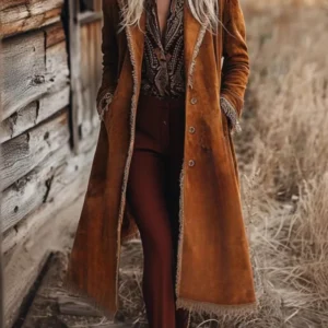 Fringe Trim Longline Outerwear - image 5