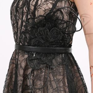 Lace Square Neck Midi Dress - Resort and Winter Dresses - image 3