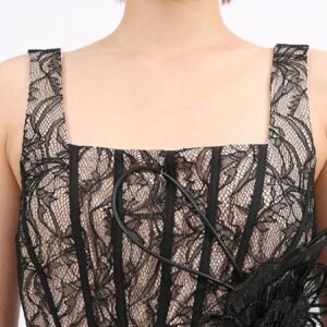 Lace Square Neck Midi Dress - Resort and Winter Dresses - image 5
