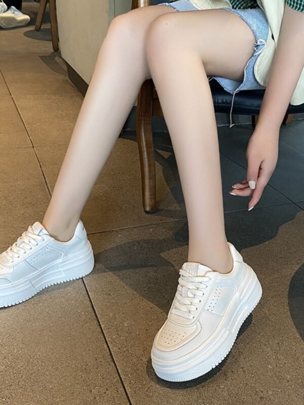 Comfortable Sneakers for Women - Lace Up Platform White - alternate view