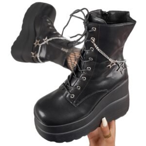 Lace Up Platform Wedge Boots - Casual Shoes for Women - image 6