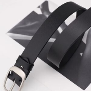 Belt Leather with Silver Buckle - Cowhide Leather Belt - image 10
