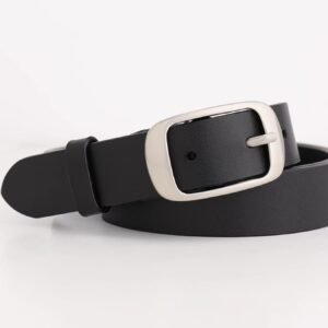 Belt Leather with Silver Buckle - Cowhide Leather Belt - image 6