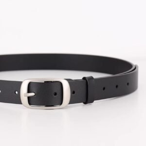 Belt Leather with Silver Buckle - Cowhide Leather Belt - image 7