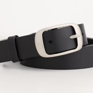 Belt Leather with Silver Buckle - Cowhide Leather Belt - image 9