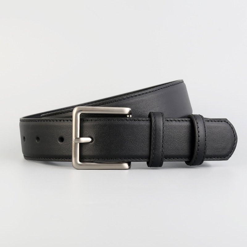 Genuine Leather Belt with Silver Buckle - Resort