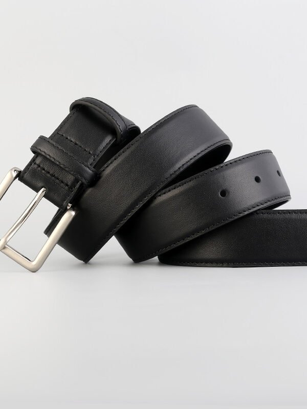 Genuine Leather Belt with Silver Buckle - Resort - alternate view