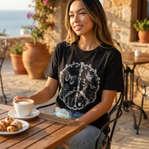 Cotton Butterfly Graphic Tee Shirt for Resort Days - image 1
