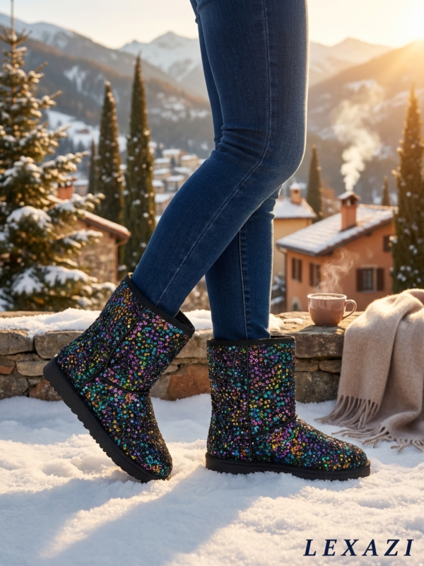 Sequin snow boots apres-ski style by Lexazi