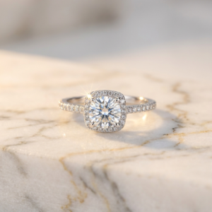 Square Moissanite Sterling Silver Ring for Women - image 1