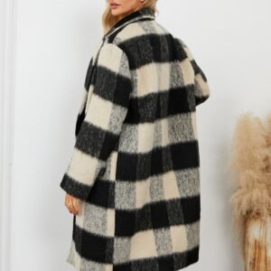 Plaid Double-Breasted Coat - Stylish Denim Coat Gap Filler - image 4