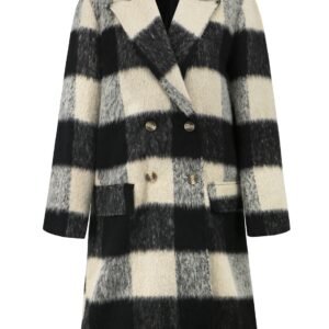 Plaid Double-Breasted Coat - Stylish Denim Coat Gap Filler - image 5