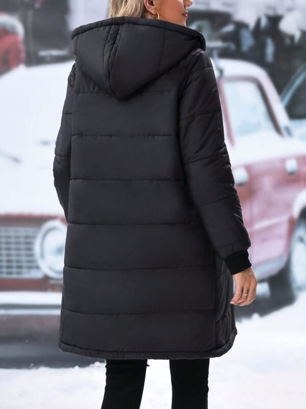 Canada Goose Style Quilted Puffer Coat with Hood - alternate view