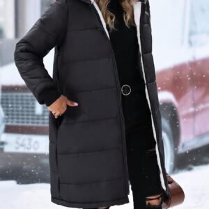 Canada Goose Style Quilted Puffer Coat with Hood - image 4