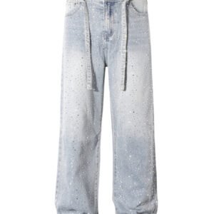 Rhinestone Embellished Wide Leg Jeans - image 1