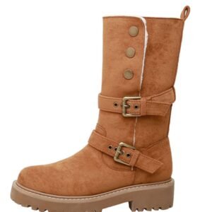 Round Toe Platform Boots with Faux Fur Lining - image 3