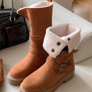 Round Toe Platform Boots with Faux Fur Lining - image 4