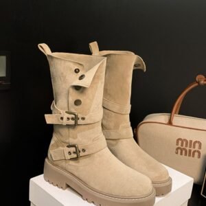 Round Toe Platform Boots with Faux Fur Lining - image 7