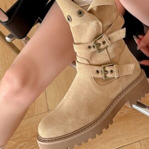 Round Toe Platform Boots with Faux Fur Lining - image 8