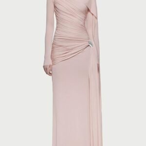 Ruched Draped Long Sleeve Maxi Dress - image 4