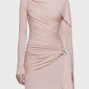 Ruched Draped Long Sleeve Maxi Dress - image 5