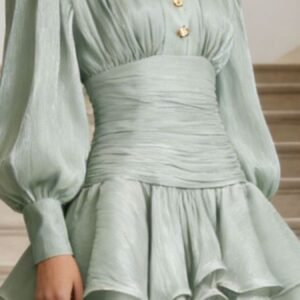 Ruffled Lantern Sleeve Mini Dress - Layer with Jean Jacket - image 3