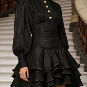 Ruffled Lantern Sleeve Mini Dress - Layer with Jean Jacket - image 5