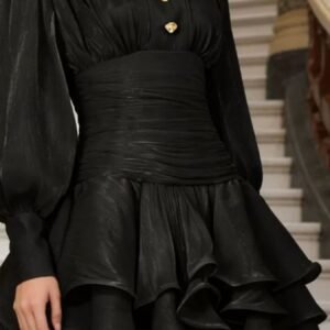 Ruffled Lantern Sleeve Mini Dress - Layer with Jean Jacket - image 6