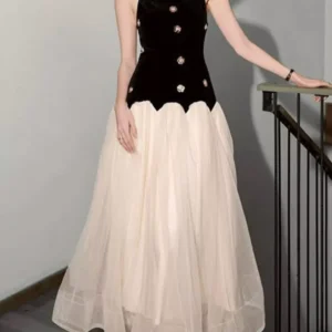 Black Tulle Maxi Dress - Summer Wedding Guest Dresses - image 5