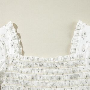 Smocked Printed Jumpsuit – White Resort Wear - image 4