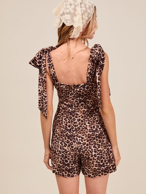 SO ME Leopard Flowy Romper with Tie Straps - alternate view