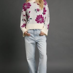 Floral Mock Neck Sweater - Chic Sweater Sets for Women - image 4