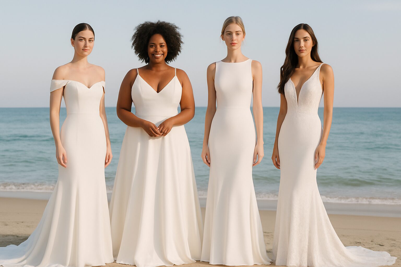 Flattering Silhouettes for Every Body Type - beach gowns for wedding | LEXAZI