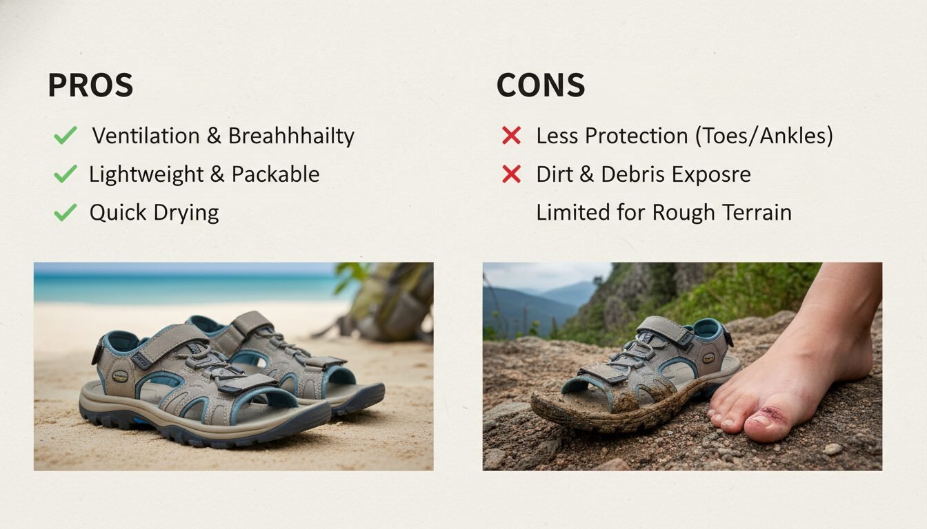 Pros and Cons of Walking Sandals for Travel - best sandals for walking | LEXAZI
