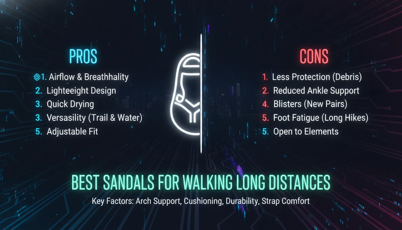 Pros and Cons of Walking Sandals — illustrated overview