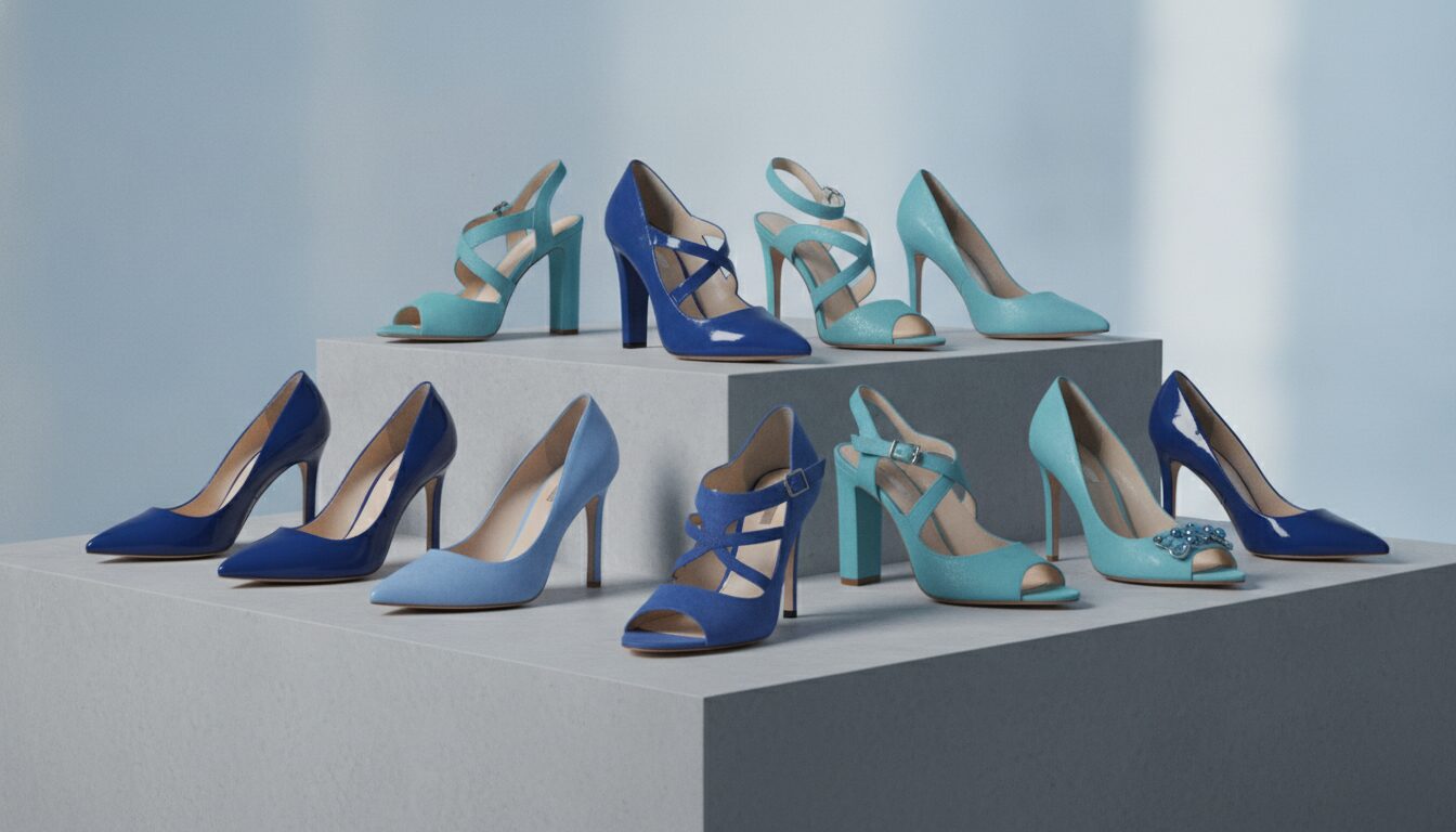 Shades of Blue Heels - blue color heels | LEXAZI