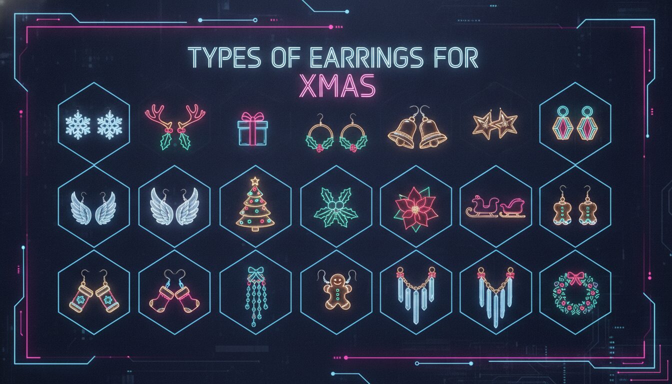 Types of Earrings for Xmas — illustrated overview