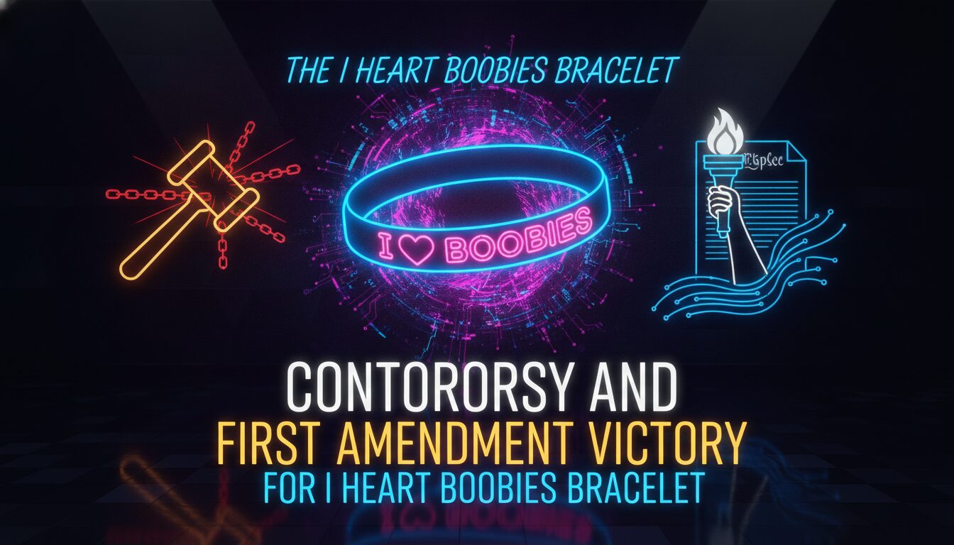Concept illustration for The I Heart Boobies Bracelet Controversy and First Amendment Victory