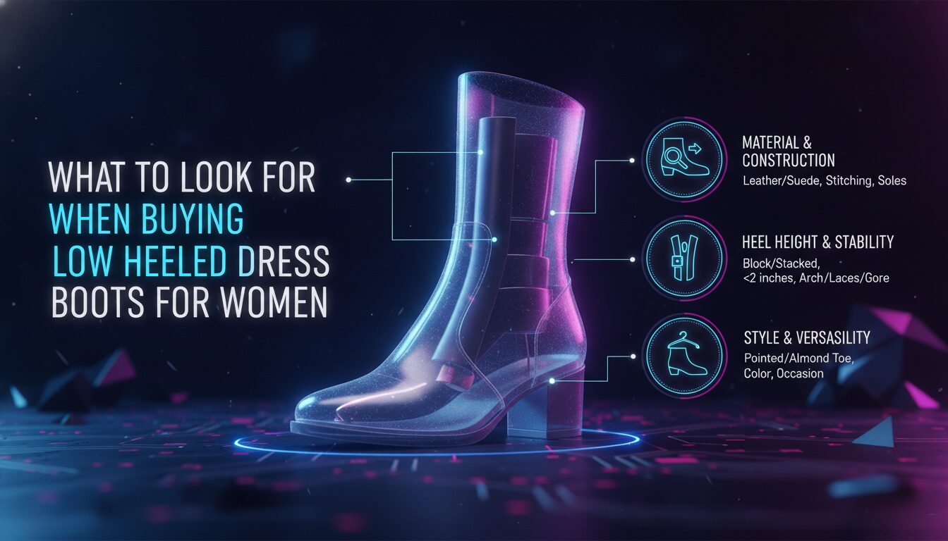 Illustration of What to Look for When Buying Low Heeled Dress Boots for Women