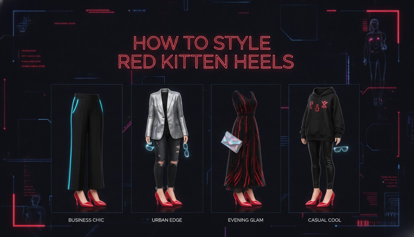 Visual guide to How to Style Red Kitten Heels