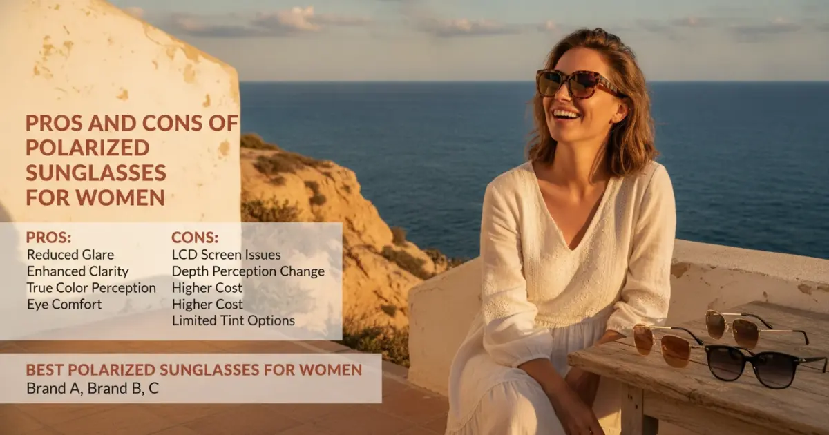 Illustration of Pros and Cons of Polarized Sunglasses for Women