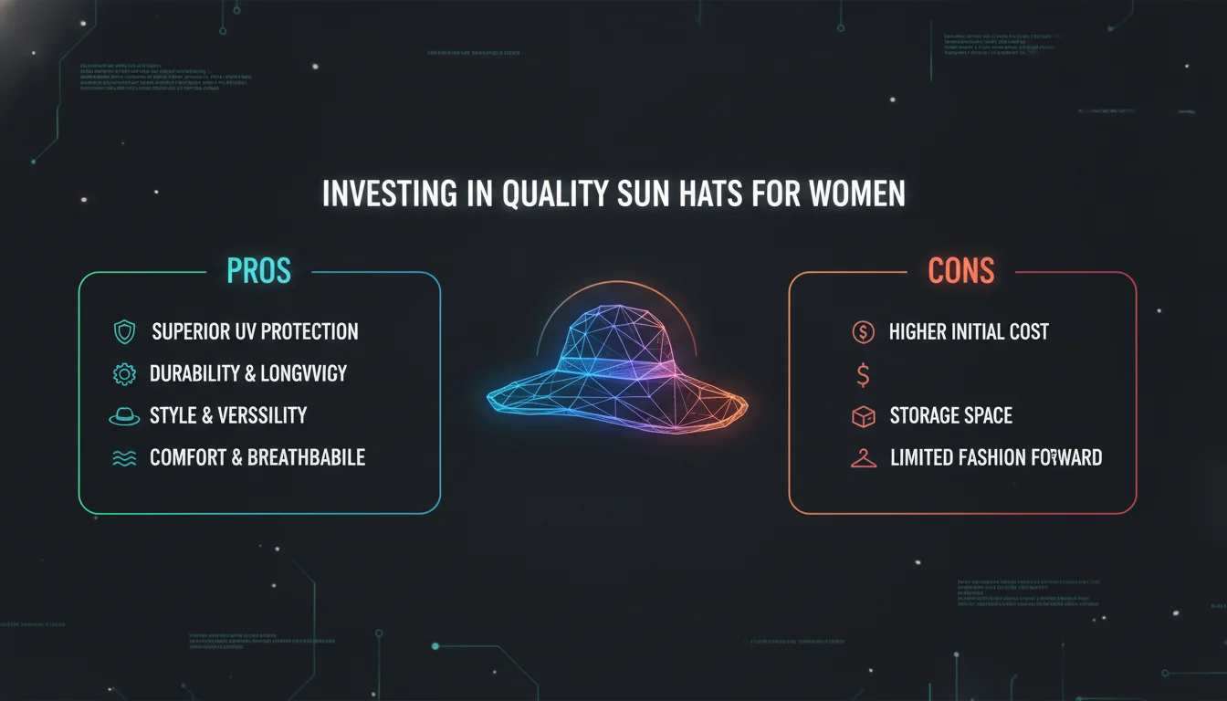 Visual guide to Pros and Cons of Investing in Quality Sun Hats