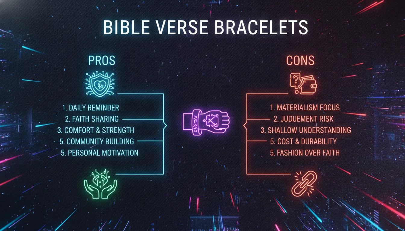 Visual guide to Pros and Cons of Bible Verse Bracelets