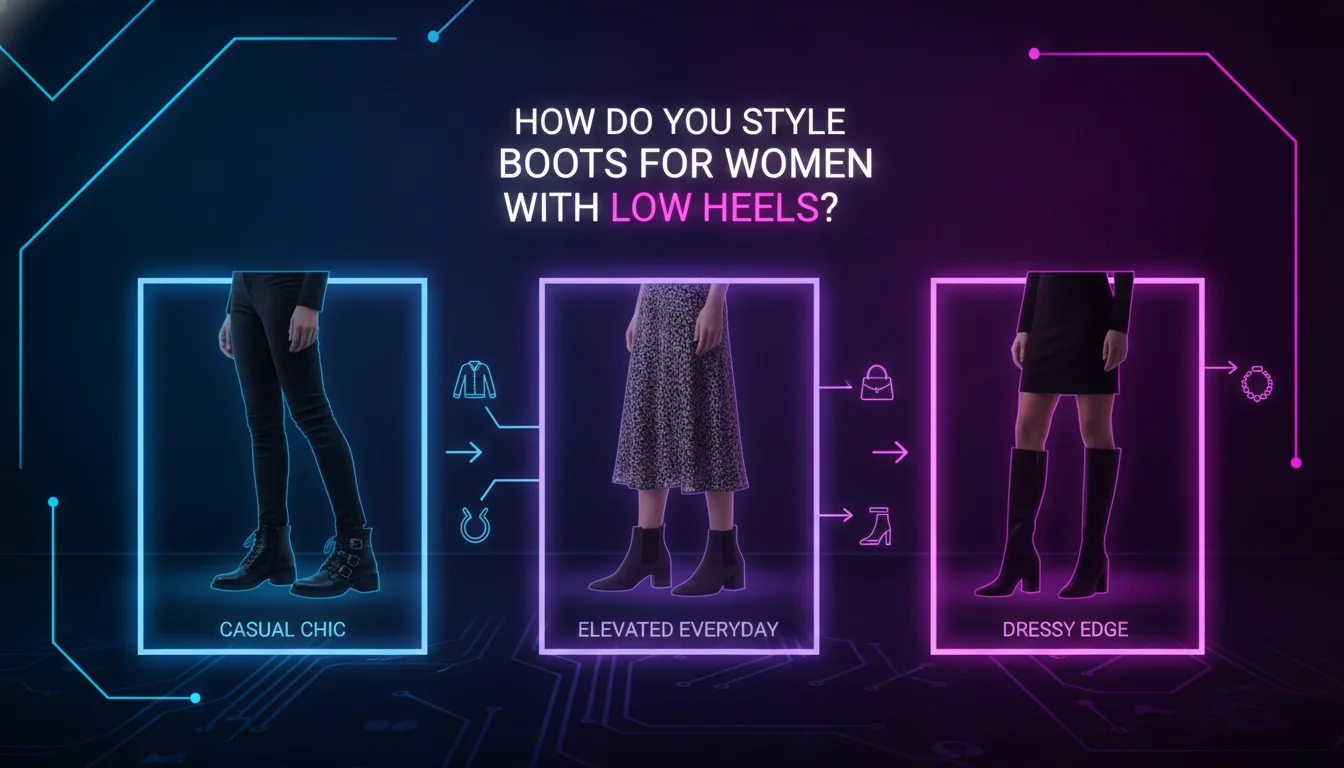 Concept illustration for How Do You Style Boots for Women with Low Heels?