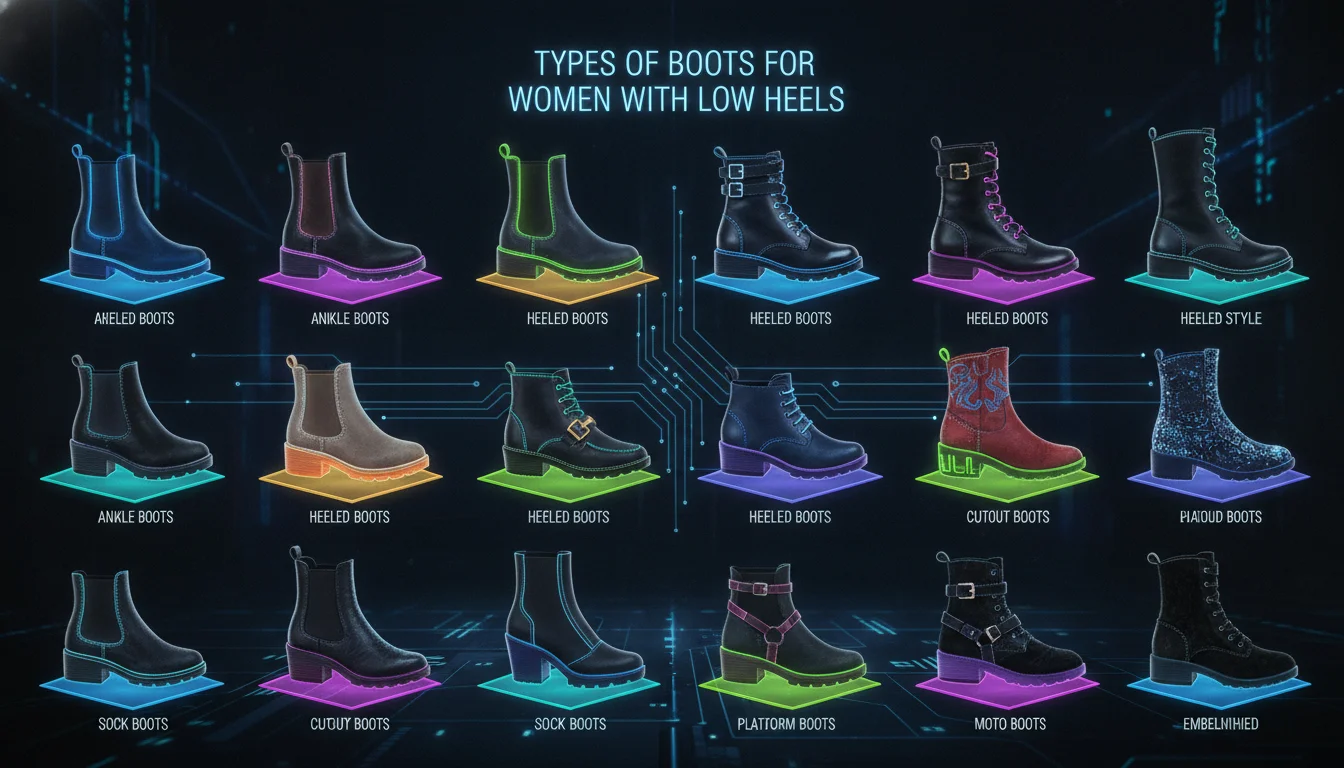 Types of Boots for Women with Low Heels — illustrated overview