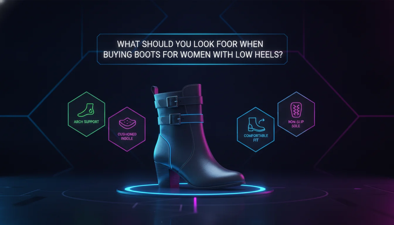 Visual guide to What Should You Look For When Buying Boots for Women with Low Heels?