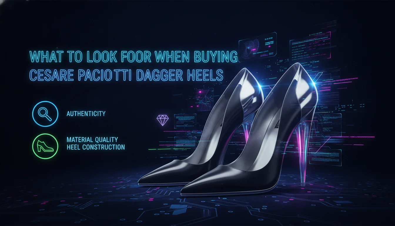 What to Look For When Buying Cesare Paciotti Dagger Heels — illustrated overview