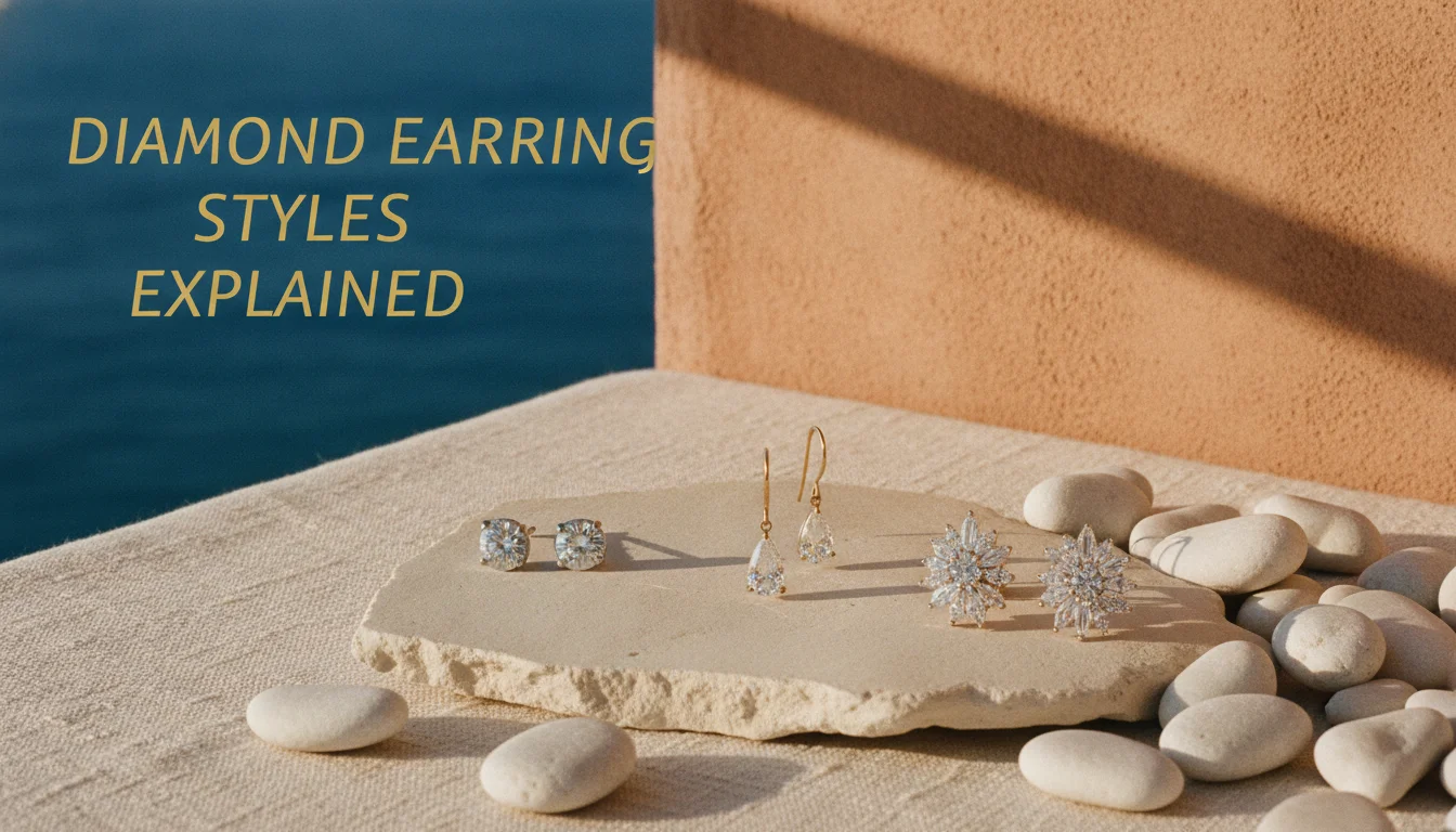 Illustration of Diamond Earring Styles Explained