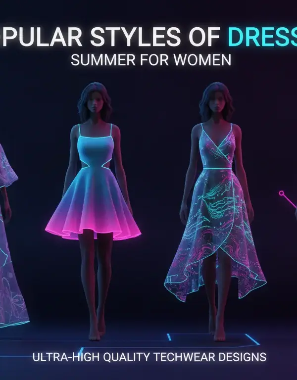 Illustration of Popular Styles of Dresses Summer for Women