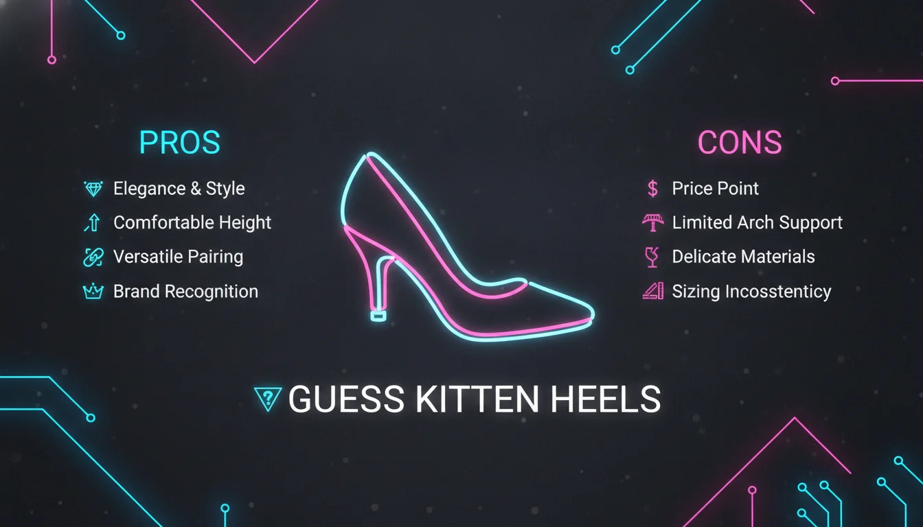 Concept illustration for Pros and Cons of Guess Kitten Heels